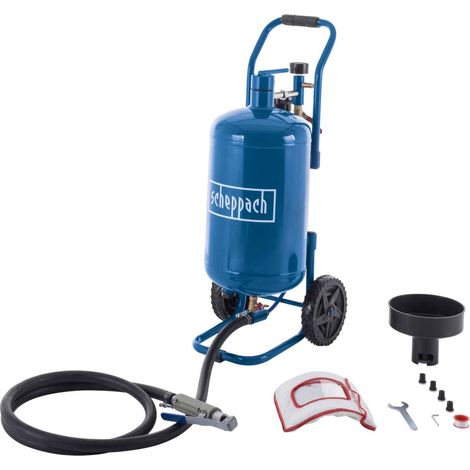 [JAMAIS UTILISÉ] Scheppach Sableuse mobile SBT-20 avec tuyau de 2,5 m - Consommation d'air : 250 l/min - Pression de fonctionnement : 4-8 bar - Volume : 20 l - Jet 13 l - Ø 0,1-0,63 mm (1/2)
