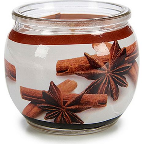 Juego de 12 velas aromáticas en vaso de cristal - Canela (1/2)