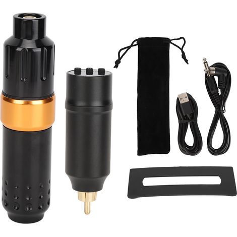 Kit de stylo tatouage RCA 1300mAh sans fil, tension réglable écran numérique, bloc d'alimentation noir complet (1/5)