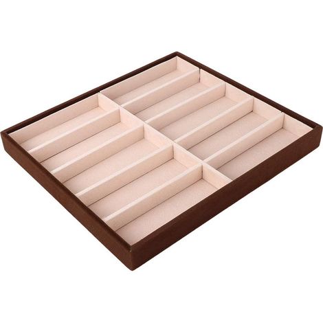 Brillen-Schubladenorganizer mit 10 Fächern, moderne Aufbewahrungsbox für Brillen, Schmuck und Uhren, Braun (1/5)