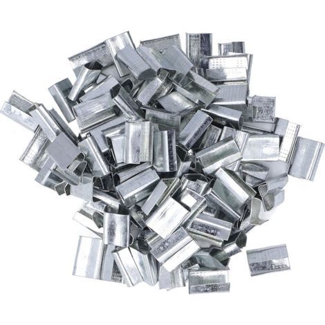 Boucle de cerclage en métal, emballage en acier galvanisé, joints ouverts pour sangle en plastique PET de 16 mm (1/4)