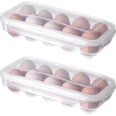 Boîte à œufs, 10 œufs, récipient à œufs en plastique transparent pour réfrigérateur. (1/5)