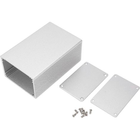Boîtier de projet en aluminium, sablé, couleur argent, étanche, pour circuits imprimés.