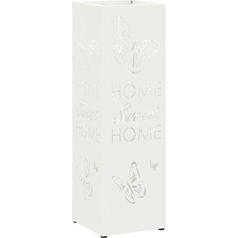 Porte-parapluie avec fonction de rangement, blanc, 15,5 x 15,5 x 49 cm, métal. (1/5)