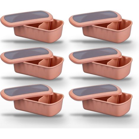Lot de 6 Lunchbox Terracotta à compartiment réglable 1L Fackelmann Storage (1/5)