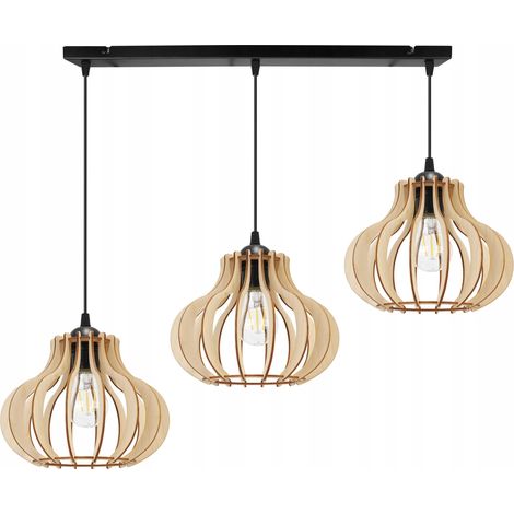 Hängelampe, Deckenleuchter, Holz, LED-Lampenschirm