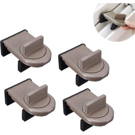 Lot de 4 serrures de sécurité pour fenêtre coulissante réglable, porte coulissante réglable, protection pour enfants, serrure de sécurité pour fenêtres (1/5)