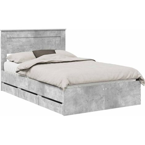 Maison Exclusive - Struttura del letto con cassetto Grigio cemento 135 x 190 cm (1/5)