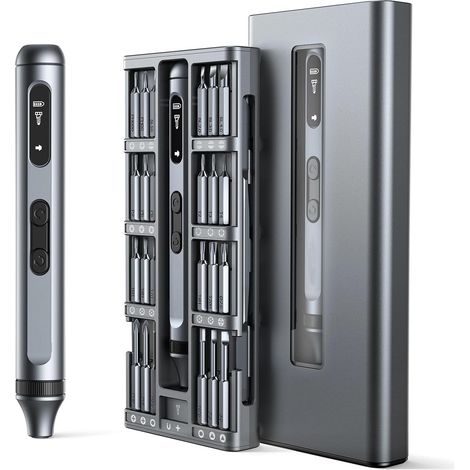Kit mini-tournevis électrique sans fil 50 en 1, magnétique et rechargeable, pour bricolage, téléphones et ordinateurs portables (1/5)