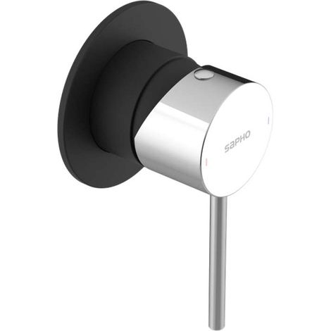 Sapho Ultramix - Unterputz-Duscharmatur, mit Einbaukörper, matt schwarz/Chrom UT041BC (1/2)