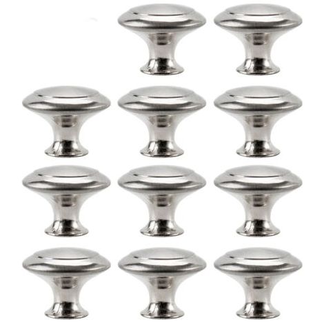 Ein Set aus 20 runden Schranktürgriffen aus gebürstetem Nickel, gefertigt aus Edelstahl, inklusive Schrauben, geeignet für Küchen, Badezimmer und Schlafzimmer (silber). (1/4)