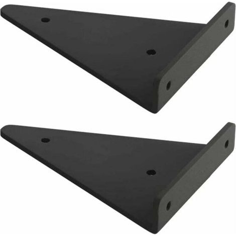 Schwebende dreieckige Metallregalhalterung, verdeckte Wandregalhalterung, DIY-Dekoration für Schlafzimmer, Wohnzimmer, Badezimmer, 2 Stück (8 x 10 cm, schwarz)