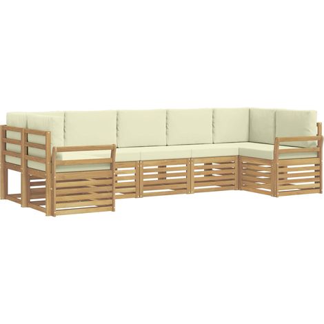Outdoor Sofa Set 7 pcs White and Cream 304 x 130.5 x 73 cm vidaXL (1/3)