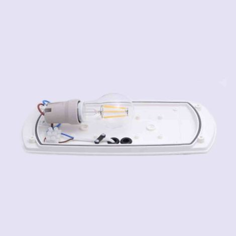 BarcelonaLED Fumagalli LED Applique da Parete a Soffitto Esterno E27 IP66 Emissione di Luce Anteriore Impermeabile per Terrazza Giardino Patio Balcone Nero (1/5)