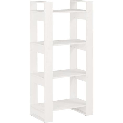 Maison Exclusive - Estantería/divisor espacios madera maciza blan (1/5)