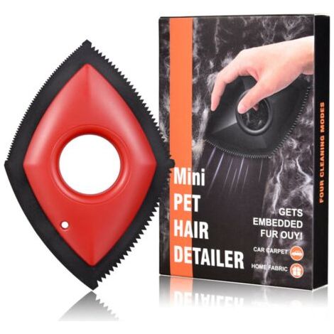 Brosse Anti Poil pour Animaux de Compagnie – Peigne Attrape Poils pour Chiens et Chats – Enlève & Ramasse Les Poils Facilement – Vêtements, Tapis, Canapé, Voiture, Tissus – Nettoyage Rapide  (Rouge ) (1/5)
