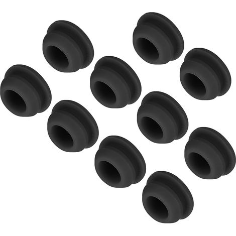 10Pcs Cache Trou Meuble Bouchon Silicone 10mm Diamètre de Montage Noir Largeur de Rainure Étroite 2mm Joint de Panneau Rond pour Cloisons de Cuisine, Bouchons d'Étanchéité (1/5)
