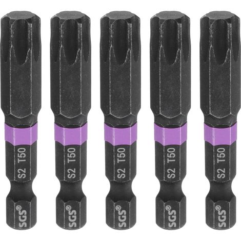 5Pcs Embouts De Tournevis À Impact Tête Torx Tige Hexagonale 1/4" (1/5)