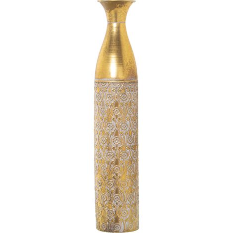 Vase Métal Doré/Blanc °14X71 Cm (1/3)