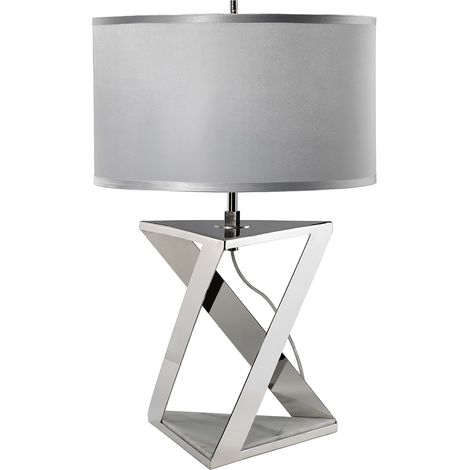 Lampada Da Scrivania Aegeus Acciaio Nichel Lucido E Marmo Bianco 1 Luce E27 (1/5)