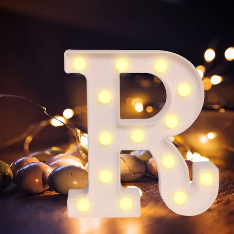 letra LED del alfabeto, luz blanca cálida, inalámbrica, decoración de interiores para fiestas y bodas. (1/5)
