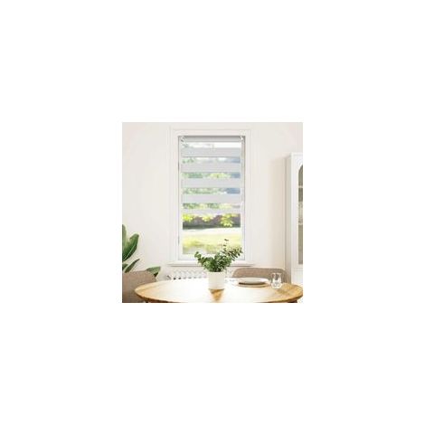 Rollo mit Zebramuster, 80,9 x 150 cm, Stoffbreite 76,7 cm, weiß - Crezuo (1/4)