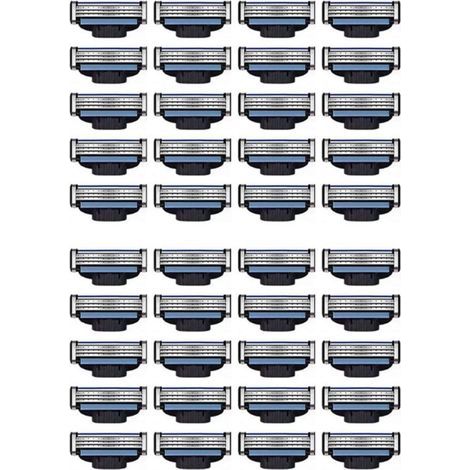 Recharges de Lames Rasoir 40 Pièces, Mach 3 Manuelles pour Lames Gillette, paquet de lames de rechange pour rasoir Mach 3 (1/5)
