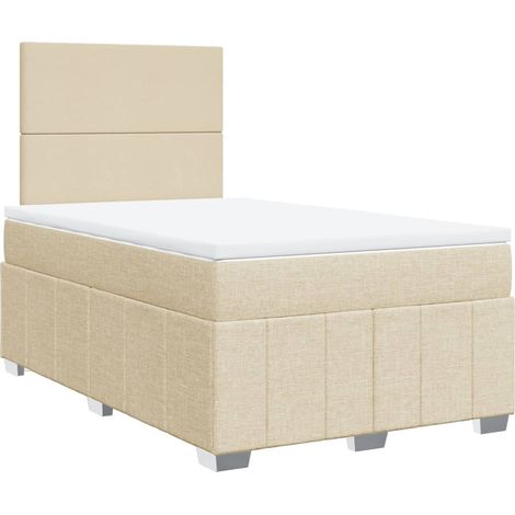 Maison Exclusive - Giroletto a Molle con Materasso Crema 120x190 cm in Tessuto (1/5)