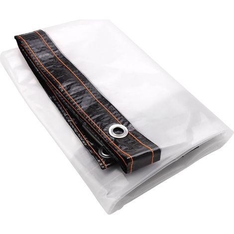Bâche de Protection Extérieure Transparente avec Œillets en Aluminium, 3×2.5m Bâche Imperméable et Renforcée Contre Pluie et UV pour Serre de Jardin, Pergola et Terrasse, Polyéthylène Haute Densité (1/5)