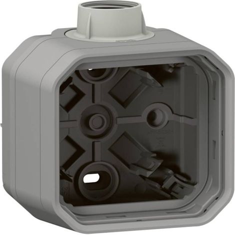 Boîtier saillie étanche Plexo 1 poste avec 1 entrée à presse-étoupe ISO20 gris LEGRAND 069656L (1/2)