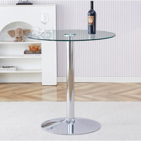 Bartisch Glas und Metall Silber/Transparent rund Ø89x92 cm (1/5)