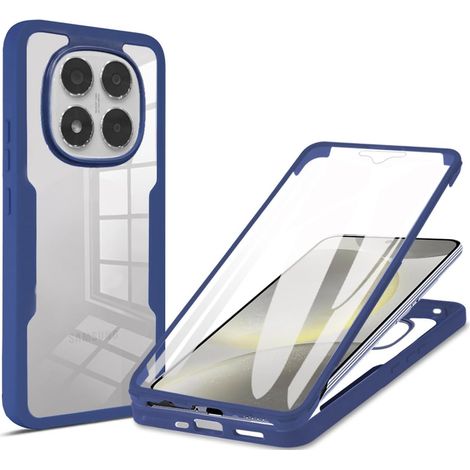 Coque pour Xiaomi Redmi Note 15 5G/Poco M8 5G avec Protection D'écran, Étui Avant et Arrière 360 Degres Antichoc Housse, Antirayures Robuste Bumper Transparente Case, Bleu (1/5)
