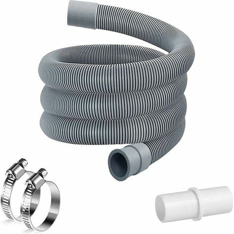 2M Rallonge Tuyau eau Machine a Laver,Rallonge Tuyau Lave Vaisselle,Tuyau de Machine à Laver,Kit d'Extension Flexible de Vidange Universel pour Lave-linge et Lave-vaisselle (1/5)