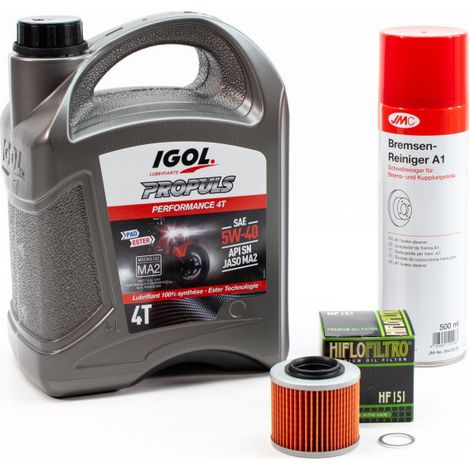 Kit Entretien Vidange Standard pour APRILIA MOTO 6.5 de 1992 à 2006 - IGOL PROPULS PERFORMANCE 5W40 4L