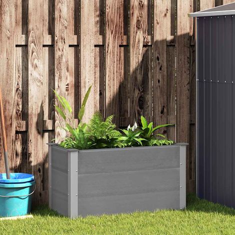 vidaXL Arriate de WPC gris 100x50x54 cm (1/5)