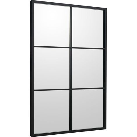 Espejo de pared rectangular, marco de metal, 70 x 100 cm