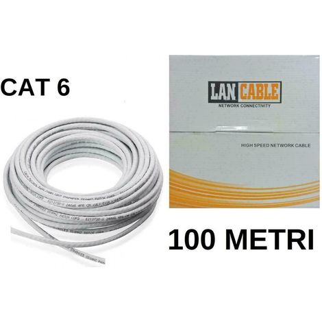 CAT 6 Matassa 100mt Cavo di Rete LAN UTP Ethernet Bobina Internet CCTV ADSL (1/5)