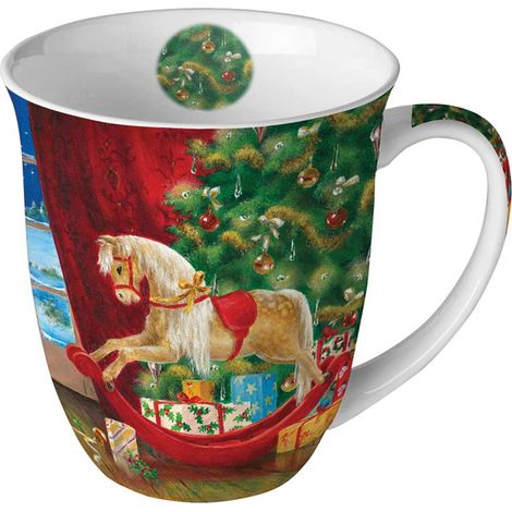 Tasse en Porcelaine Fine - Cheval à bascule en bois (1/3)