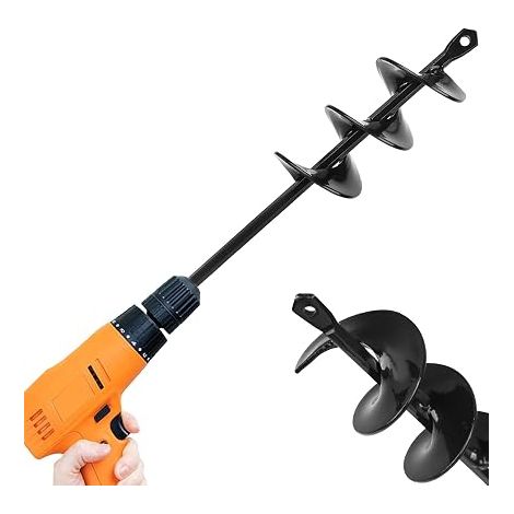 Tarière de jardin pour perceuse, visseuse sans fil, robuste - Pour plantes, plantes et perçage (22 cm) (1/5)