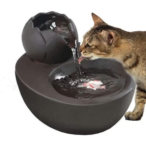 Fontaine à eau céramique automatique 1,3 L - pompe ultra-silencieuse, filtre anti-poils, arrêt automatique (1/4)