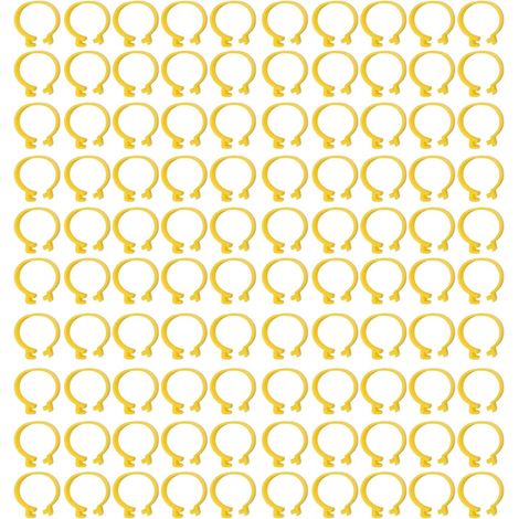 100pcs Poulet Bouches de Jambe, annelles de volaille Rings de Canard en Plastique réutilisables Clips pour Les Poulets reproducteurs (18mm) (1/5)