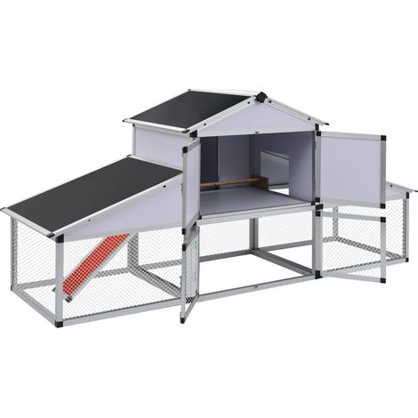 Grande gallinero jaula para gallinas de aluminio MDF con rampas y 1 ponedero 258 cm 020001677 (1/5)