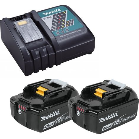 2 x Genuine Makita 18V 4.0Ah LXT Lithium Battery BL1840 + DC18RC Fast Charger (1/3)