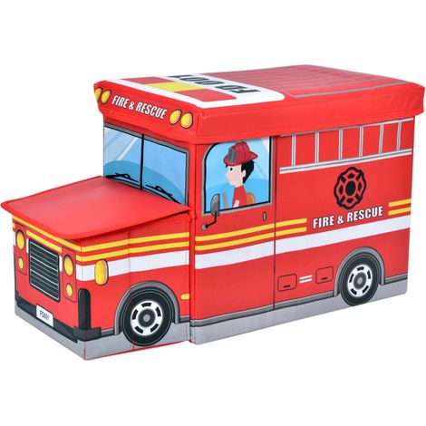 Feuerwehrwagen-Container-Pouf - rot