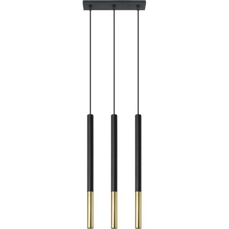 [NEUWERTIG] B-Ware Euluna Pendelleuchte Hängeleuchte Thalassa 3-flammig LED dimmbar schwarz/gold (1/2)