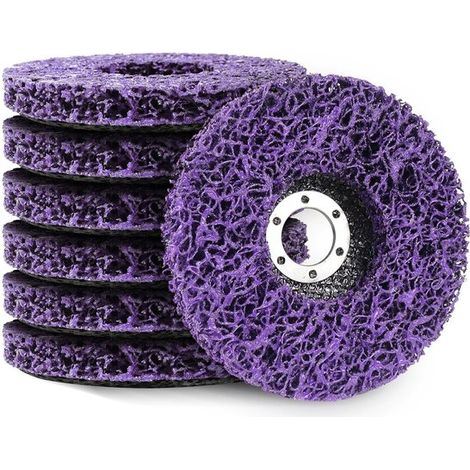 Discos de pulido - 100 mm - 7 discos - para eliminar pintura y óxido - morado (1/5)
