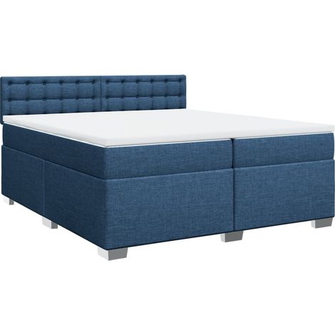 Maison Exclusive - Giroletto a Molle con Materasso Blu 200x200 cm in Tessuto (1/5)