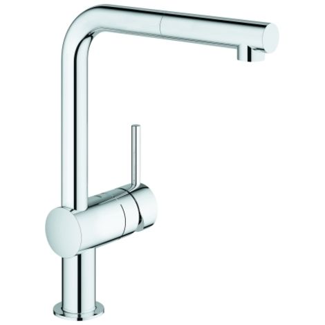 Grohe Minta - Miscelatore monocomando per lavello con bocca di erogazione estraibile, cromato 31397000 (1/4)