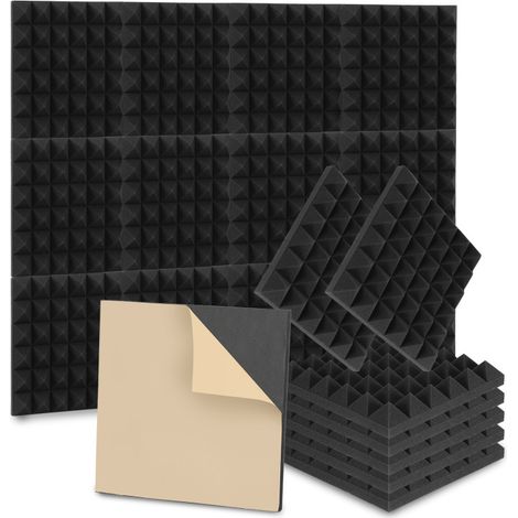 SWANEW 24X Mousse acoustique Mousse Acoustique pour Podcasting, Studios d'enregistrement, Bureaux,Pyramide 30x30x5cm (1/5)