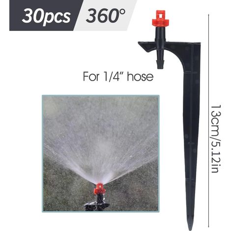 (A-30PCS) Buse de brumisation de 13 cm avec piquet pour tuyau de 6,35 mm (1/4") - Arroseur de jardin à goutte-à-goutte - Pulvérisateur agricole (1/4)